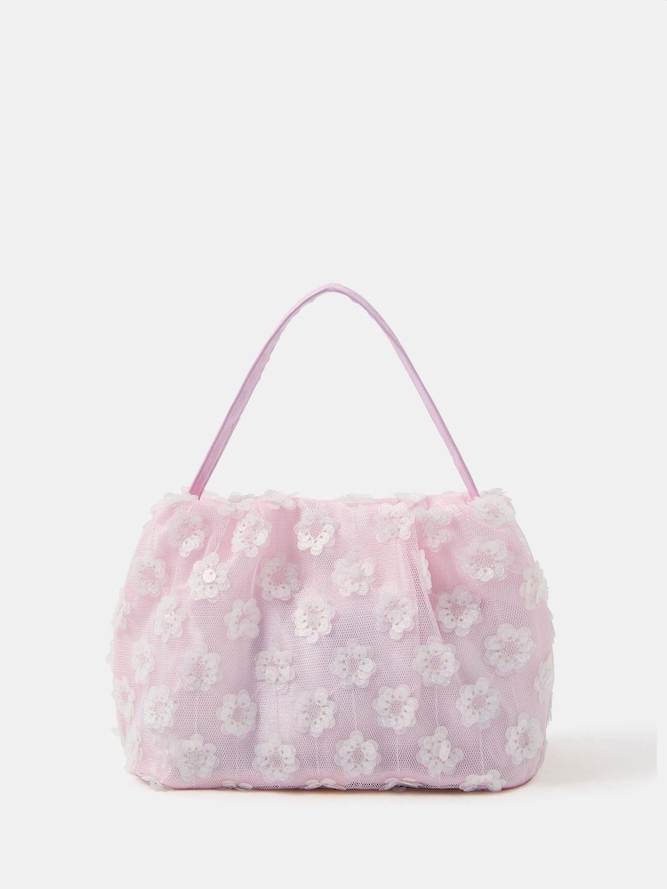 Angels By Accessorize Pink Girls Flower Sequin Shoulder Bag - Image 1 of 2 Angels By Accessorize Pink Girls Flower Sequin Shoulder Bag - Image 1 of 2