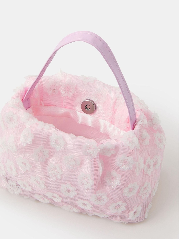 Angels By Accessorize Pink Girls Flower Sequin Shoulder Bag - Image 2 of 2 Angels By Accessorize Pink Girls Flower Sequin Shoulder Bag - Image 2 of 2