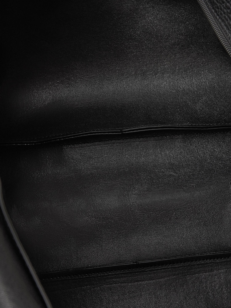 Accessorize Black Faux Leather Pleated Shoulder Bag - Image 2 of 2 Accessorize Black Faux Leather Pleated Shoulder Bag - Image 2 of 2