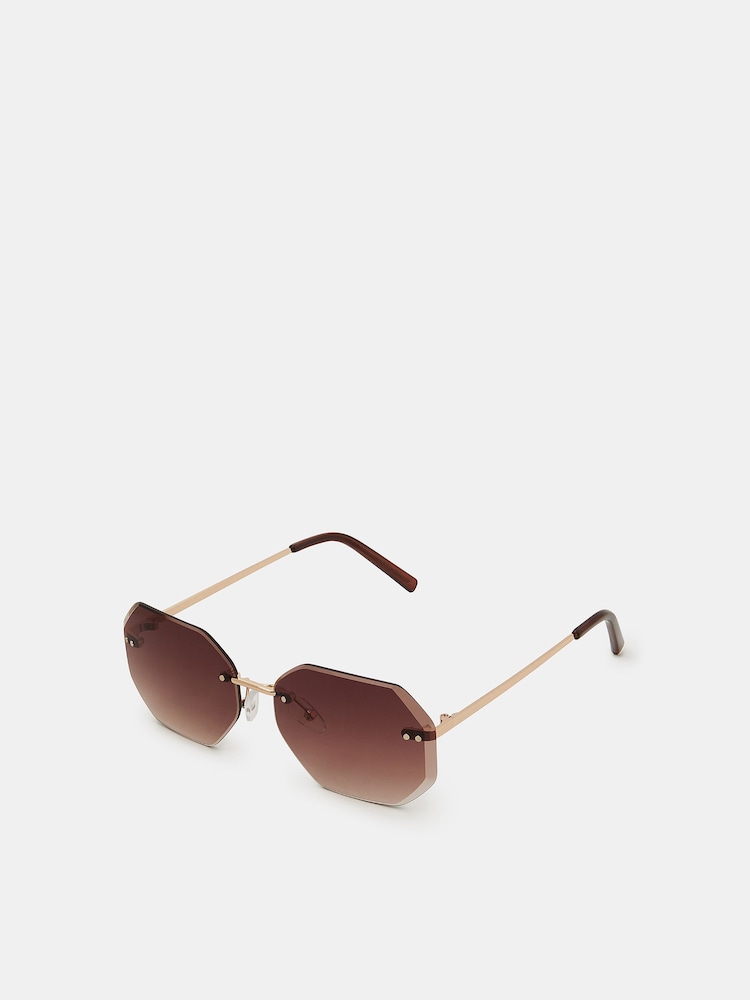 Accessorize Geometric Rimless Sunglasses - Imaginea 1 din 1
