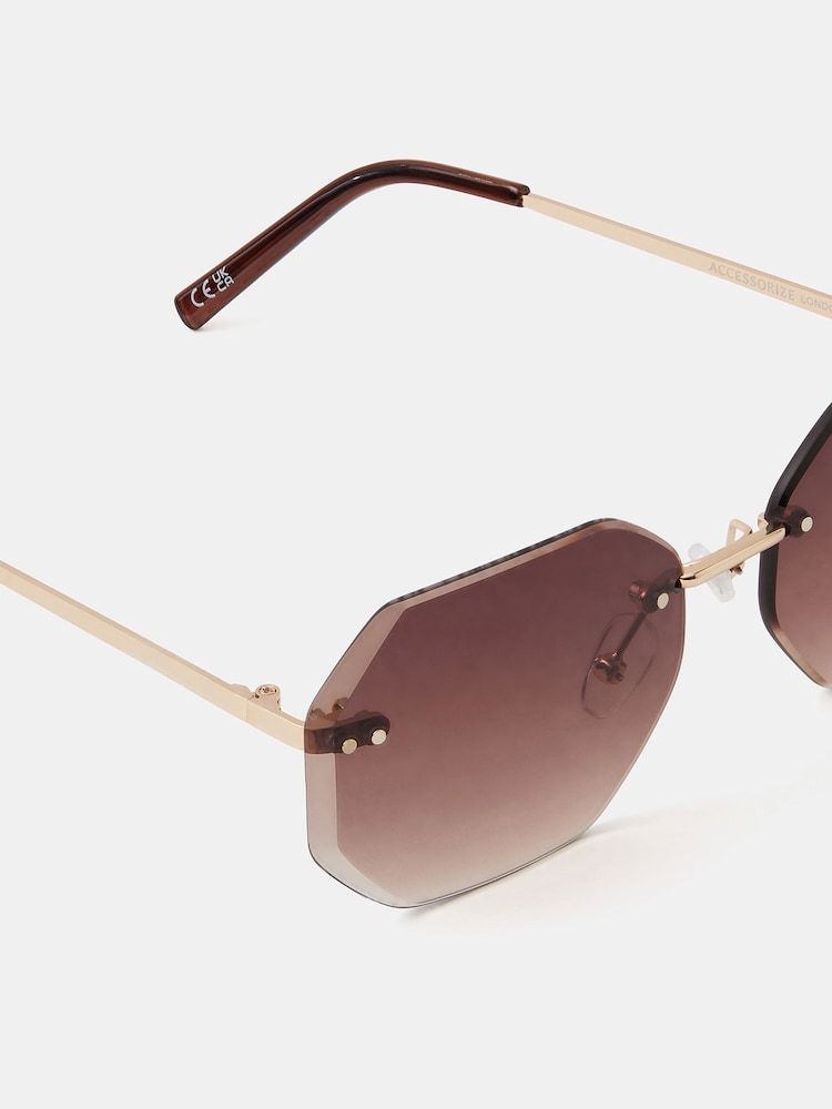 Accessorize Geometric Rimless Sunglasses - Afbeelding 2 van 2 Accessorize Geometric Rimless Sunglasses - Afbeelding 2 van 2