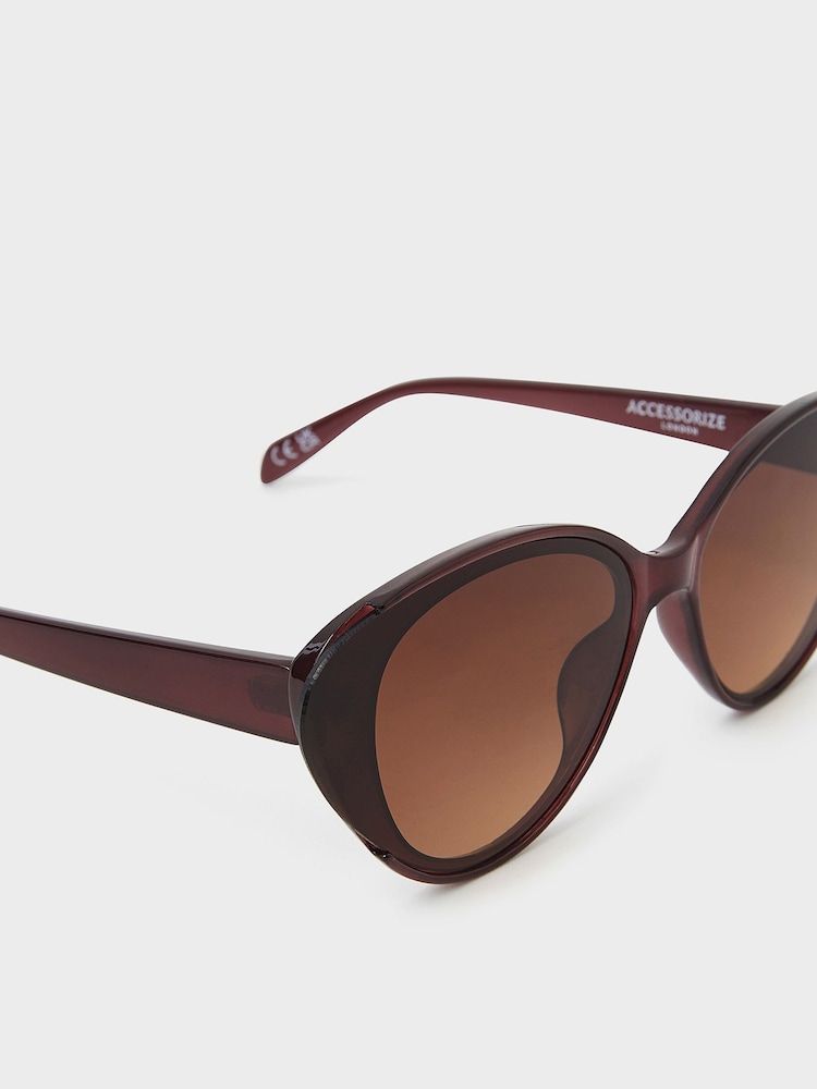 Accessorize Purple Oval Cat Eye Sunglasses - Image 3 of 3