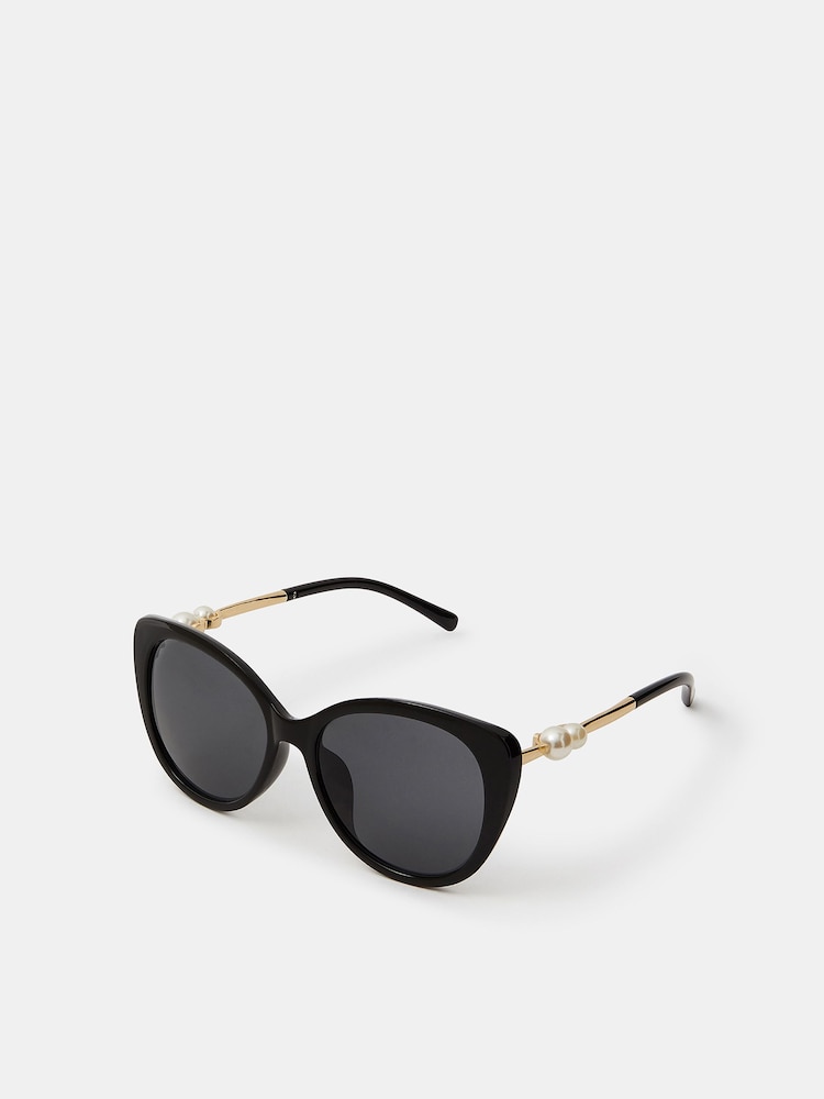 Accessorize Black Pearl Cat Eye Sunglasses - Image 1 of 1 Accessorize Black Pearl Cat Eye Sunglasses - Image 1 of 1