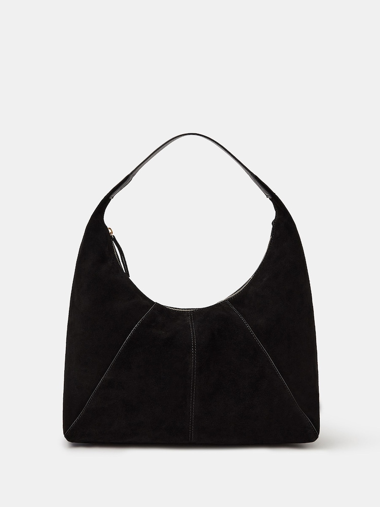 Accessorize Black Suede Shoulder Bag - Image 1 of 2 Accessorize Black Suede Shoulder Bag - Image 1 of 2
