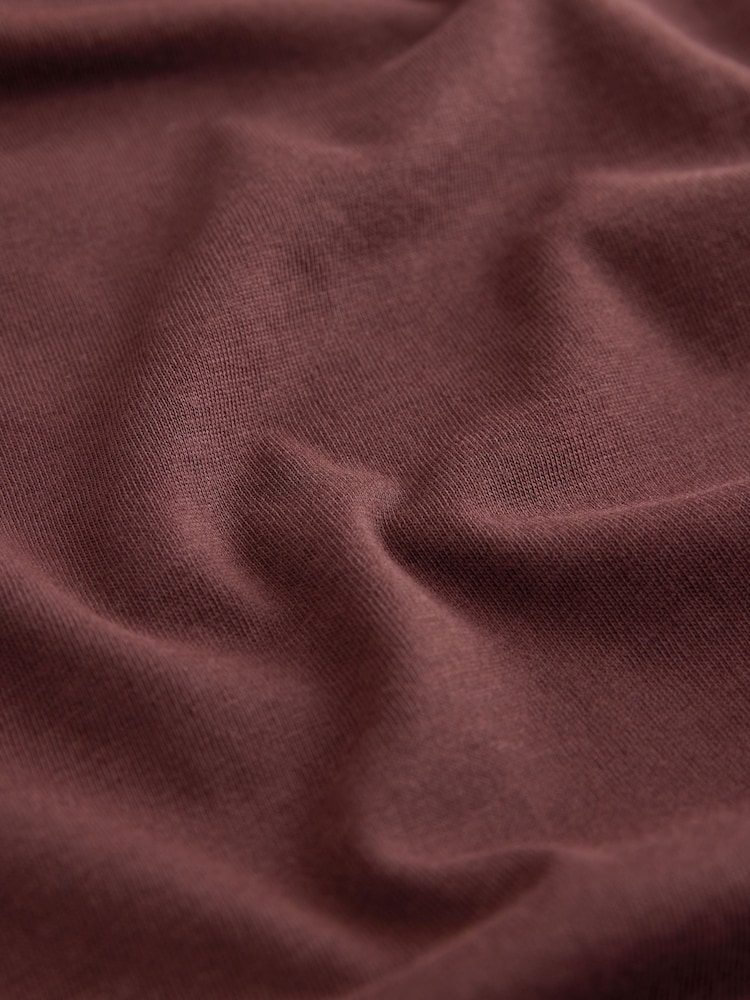 Chocolate Brown Relaxed Boxy Elbow Length Crew Neck T-Shirt - Image 3 of 3