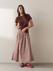 Chocolate Brown Essential Pure Cotton Short Sleeve Crew Neck T-Shirt - Image 3 of 8