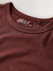 Chocolate Brown Essential Pure Cotton Short Sleeve Crew Neck T-Shirt - Image 7 of 8