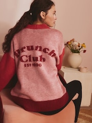 Bath & Body Works Pink Brunch Club Lounge Cardigan - Image 1 of 8