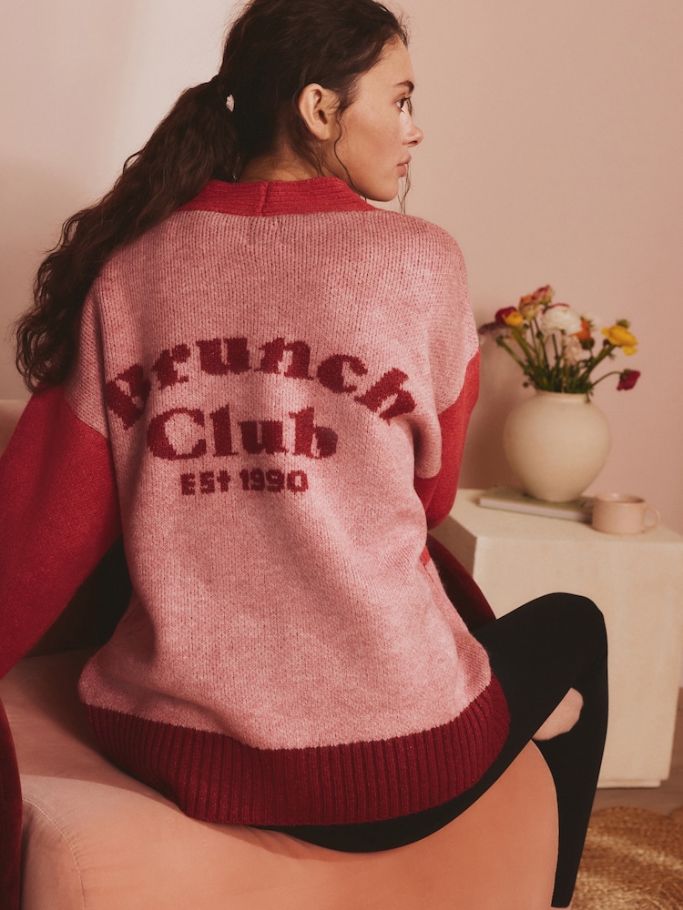 Bath & Body Works Pink Brunch Club Lounge Cardigan - Image 1 of 8