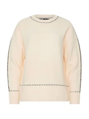 Long Tall Sally Cream Stitch Detail Jumper - Image 5 of 5