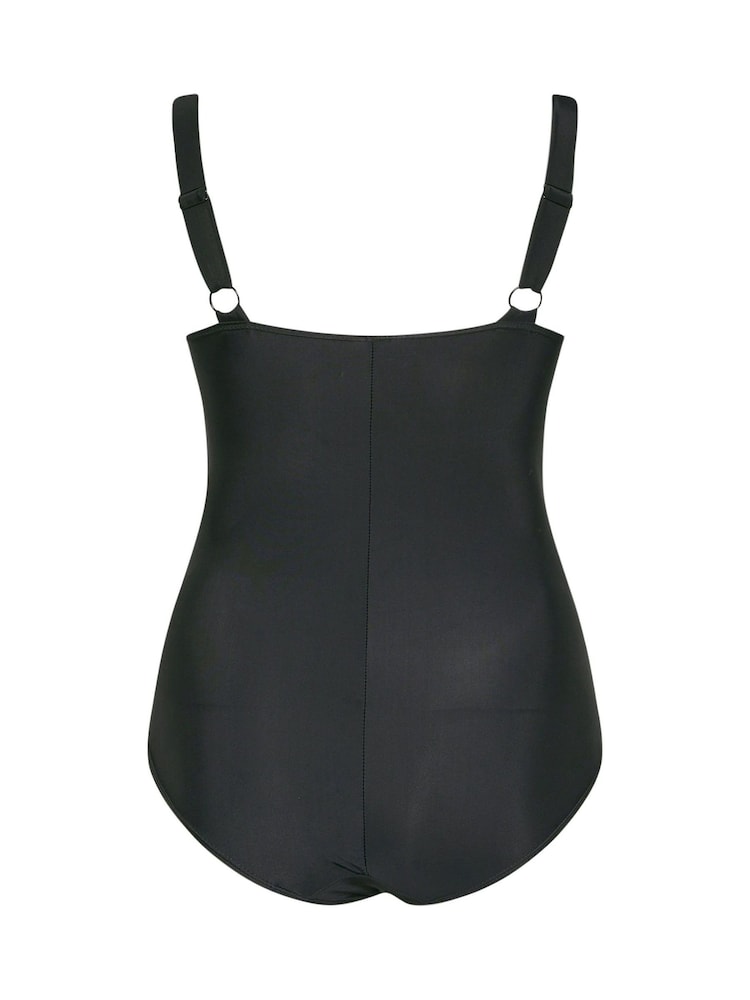 Yours Curve Coal Black Active Swimsuit - Image 7 of 7 Yours Curve Coal Black Active Swimsuit - Image 7 of 7