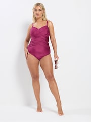 Yours Curve Red Super Sculpt Swimsuit - Image 3 of 7