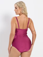 Yours Curve Red Super Sculpt Swimsuit - Image 4 of 7