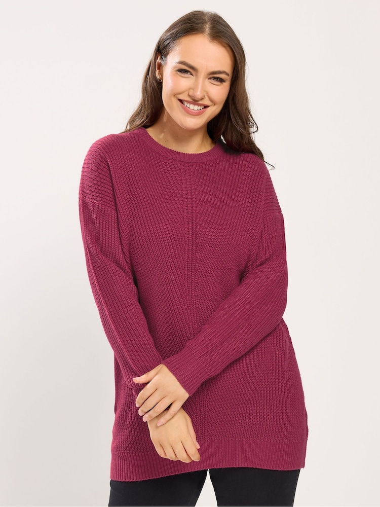 Yours Curve Red Essential Jumper - Image 1 of 5 Yours Curve Red Essential Jumper - Image 1 of 5