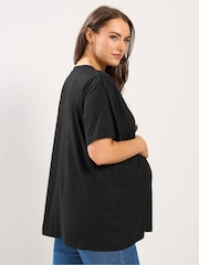 Yours Curve Black Maternity Nursing T-Shirt - Image 2 of 4