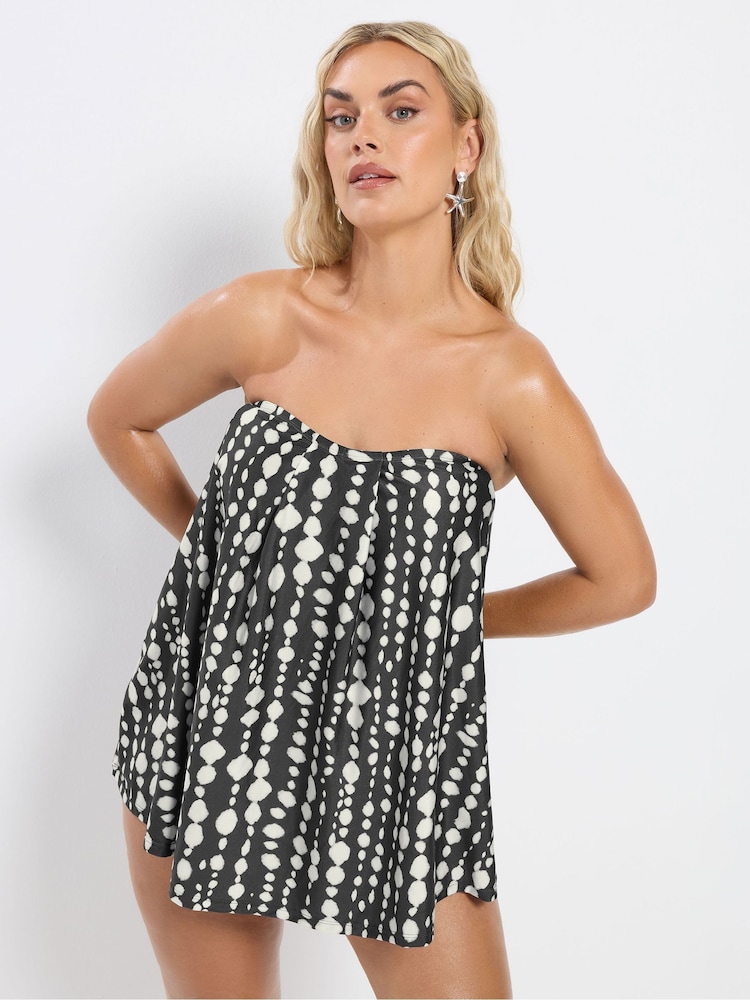 Yours Curve Chrome Black A-Line Tankini - Image 2 of 7 Yours Curve Chrome Black A-Line Tankini - Image 2 of 7