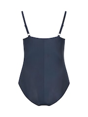 Yours Curve Blue Nautical Stripe Swimsuit - Image 7 of 7