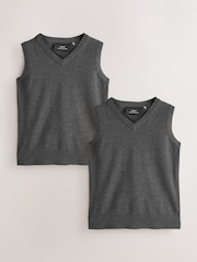 Charcoal Grey School Tank Top 2 Pack (3-16yrs) - Image 1 of 5