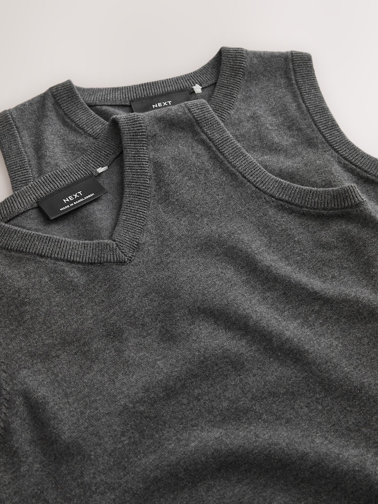 Charcoal Grey School Tank Top 2 Pack (3-16yrs) - Image 5 of 5
