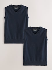 Navy School Tank Top 2 Pack (3-16yrs) - Image 1 of 4