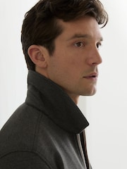 Anthrazit meliert - Reiss Medina Premium Interlock-Hemdjacke mit Reißverschluss - Bild 4 von 8