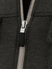 Anthrazit meliert - Reiss Medina Premium Interlock-Hemdjacke mit Reißverschluss - Bild 5 von 8