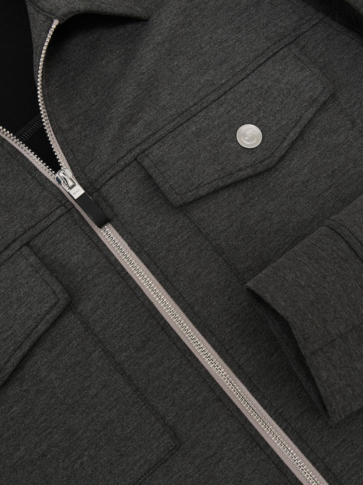 Anthrazit meliert - Reiss Medina Premium Interlock-Hemdjacke mit Reißverschluss - Bild 8 von 8 Anthrazit meliert - Reiss Medina Premium Interlock-Hemdjacke mit Reißverschluss - Bild 8 von 8