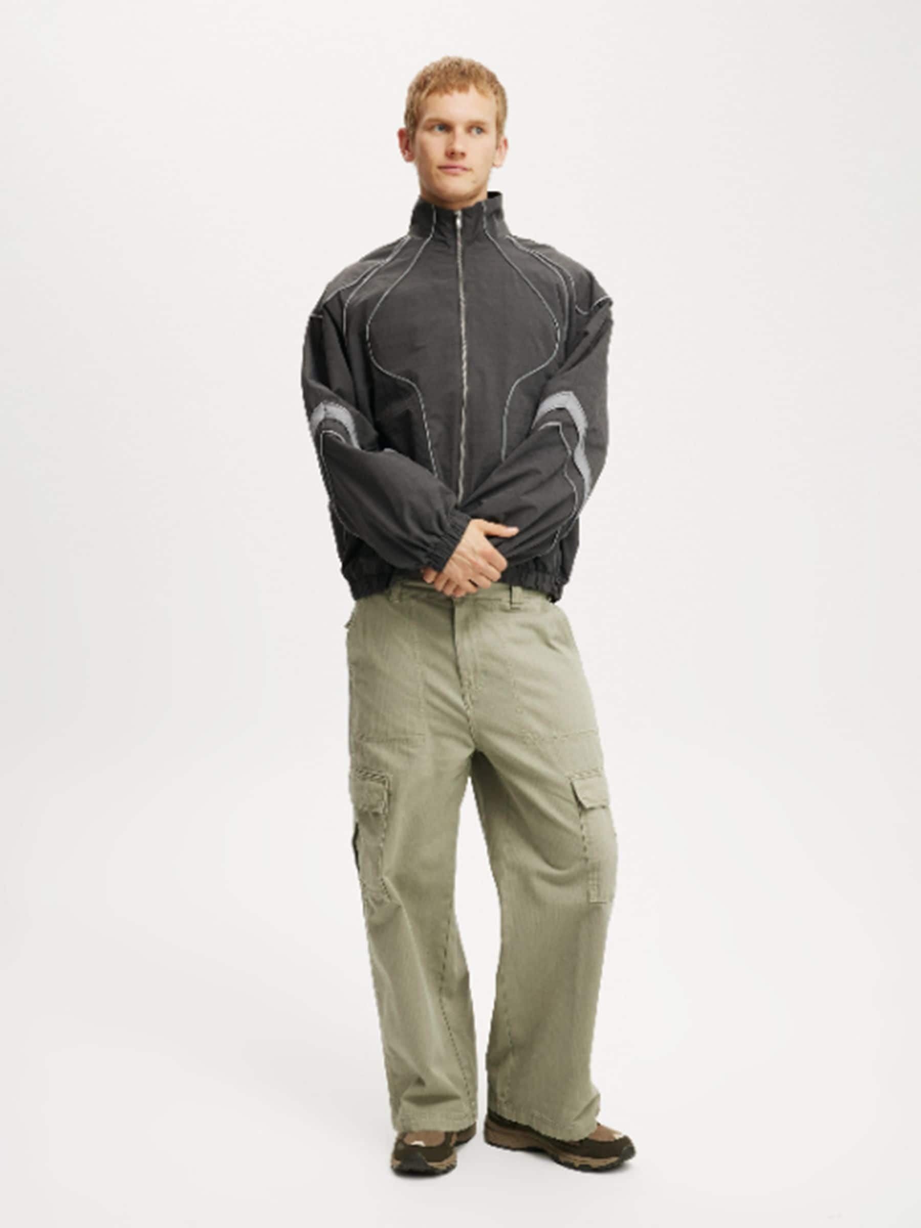 Buy Cotton On Black/Grey Panelled Racer Jacket from Next USA