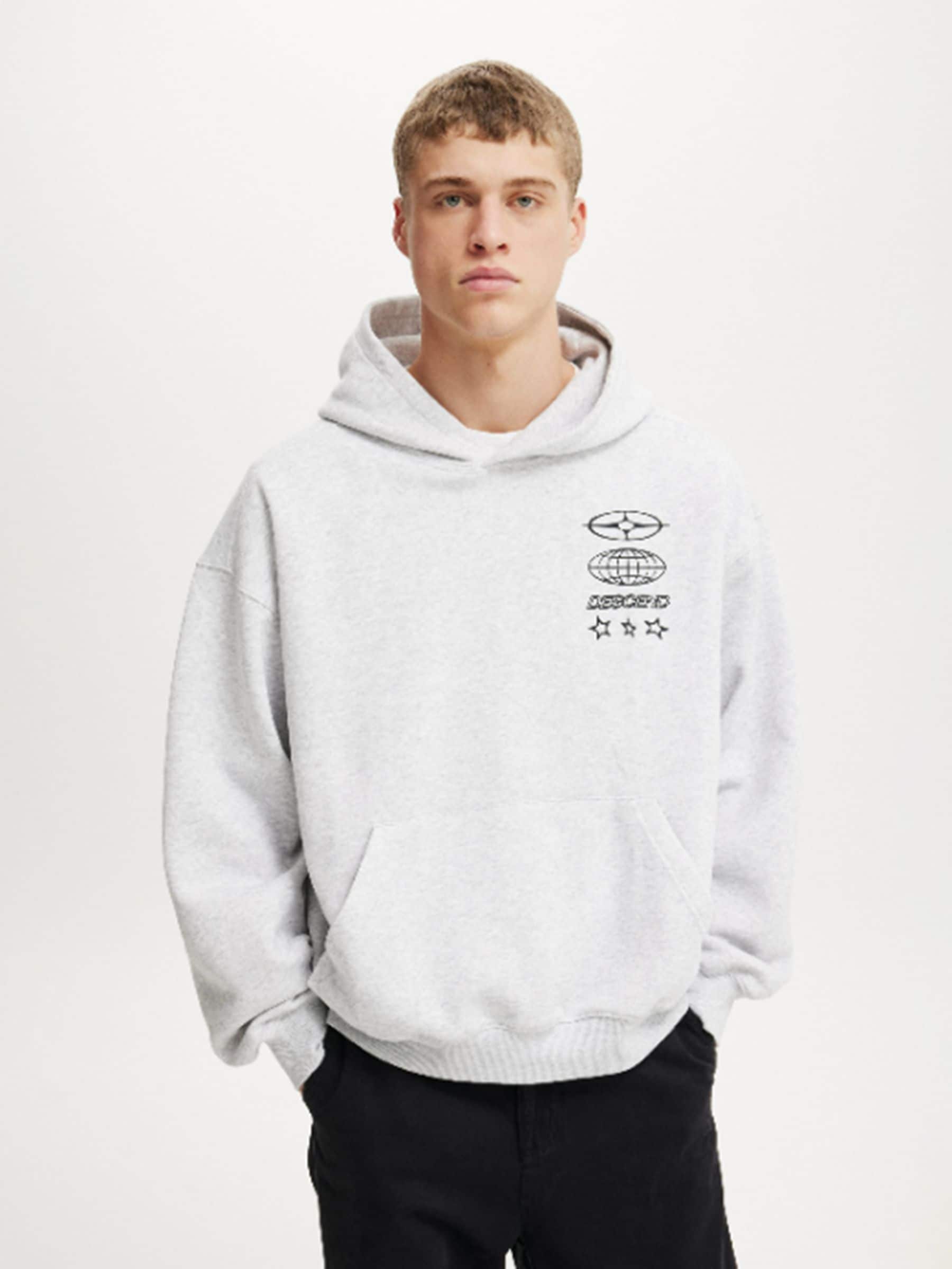 Buy Cotton On Light Grey Box Fit Graphic Hoodie from Next South Africa