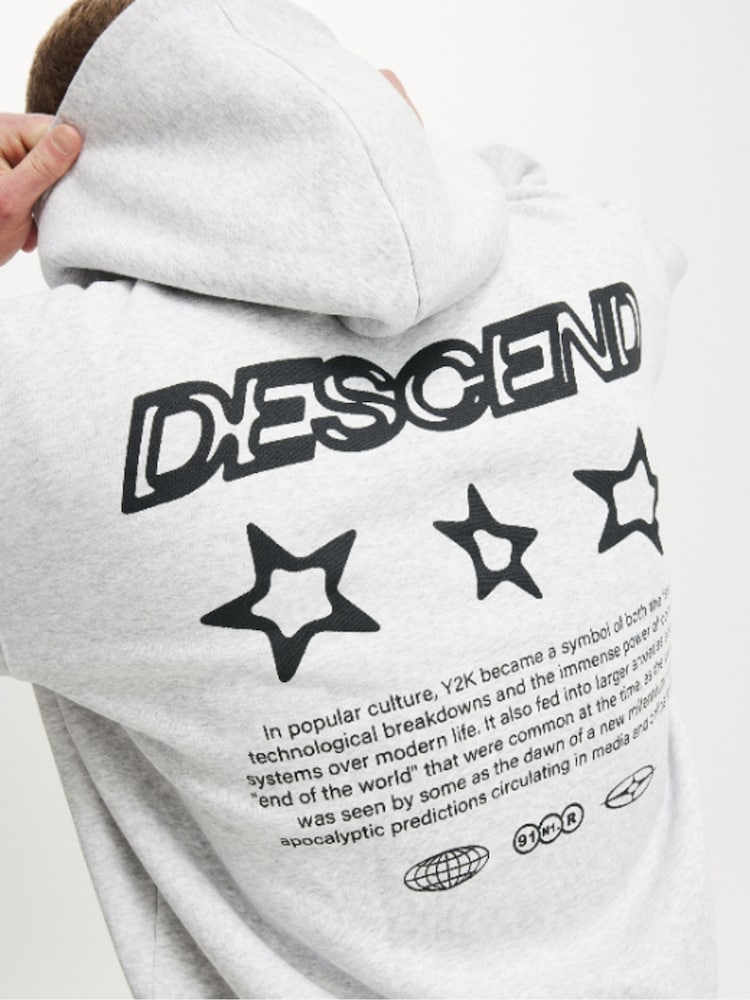 Cotton On Grey Box Fit Graphic Hoodie - Image 4 of 4 Cotton On Grey Box Fit Graphic Hoodie - Image 4 of 4