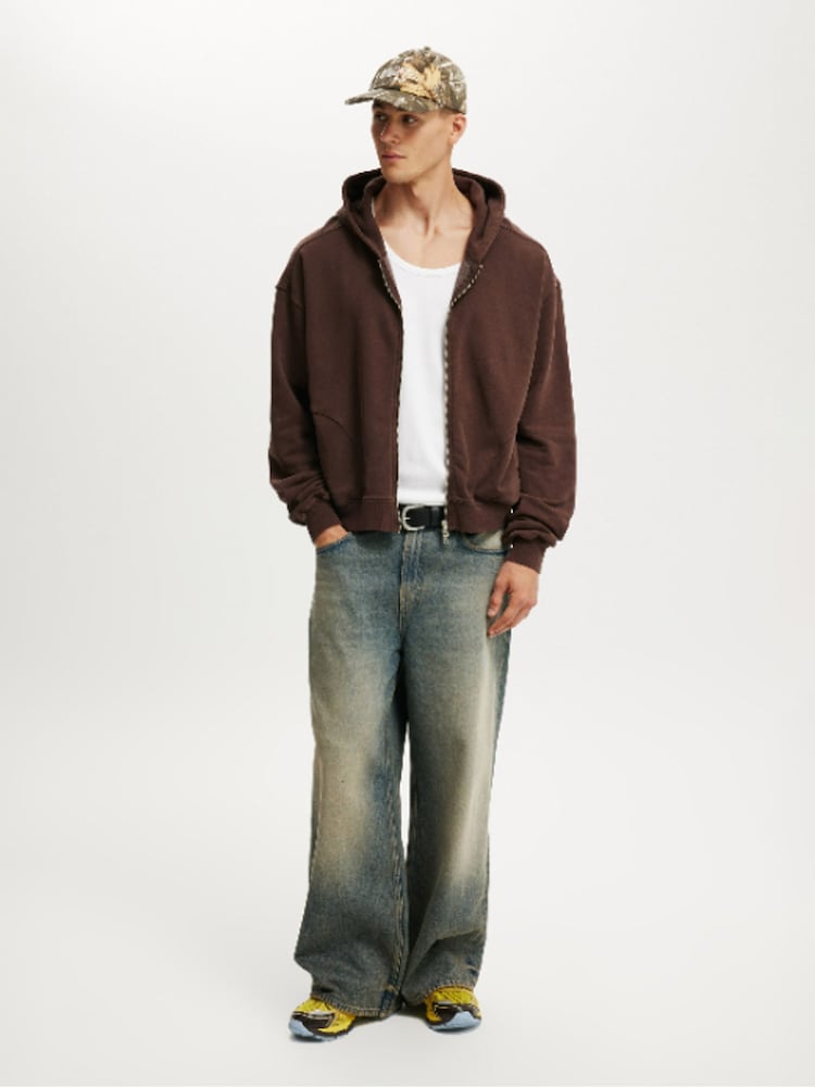 Cotton On Brown Cropped Zip Up Hoodie - Image 4 of 4 Cotton On Brown Cropped Zip Up Hoodie - Image 4 of 4