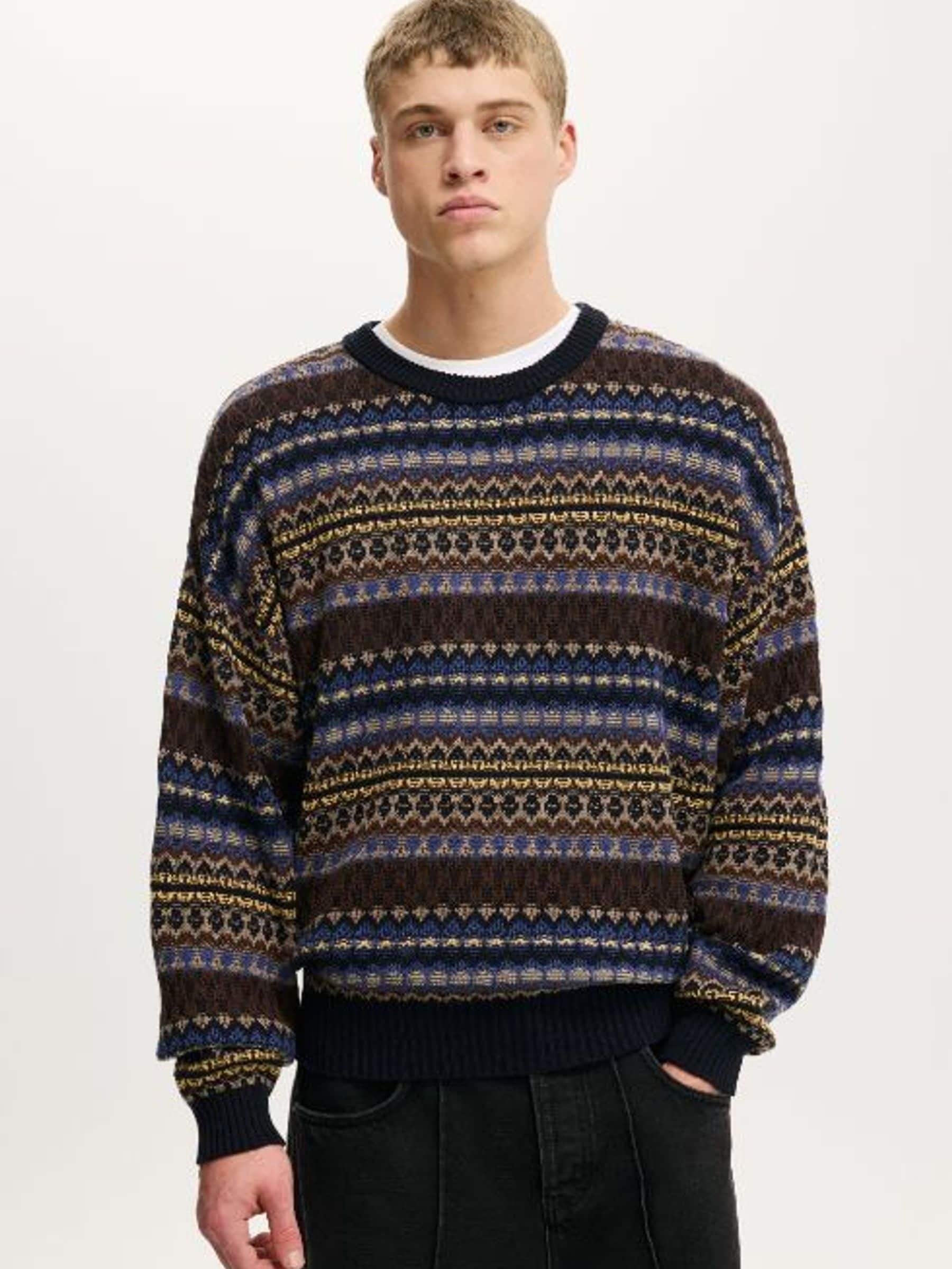 トップス A MACHINE Twist Wool Sweater Navy Buy Cotton On Navy Pattern Garage Knit Jumper from Next USA