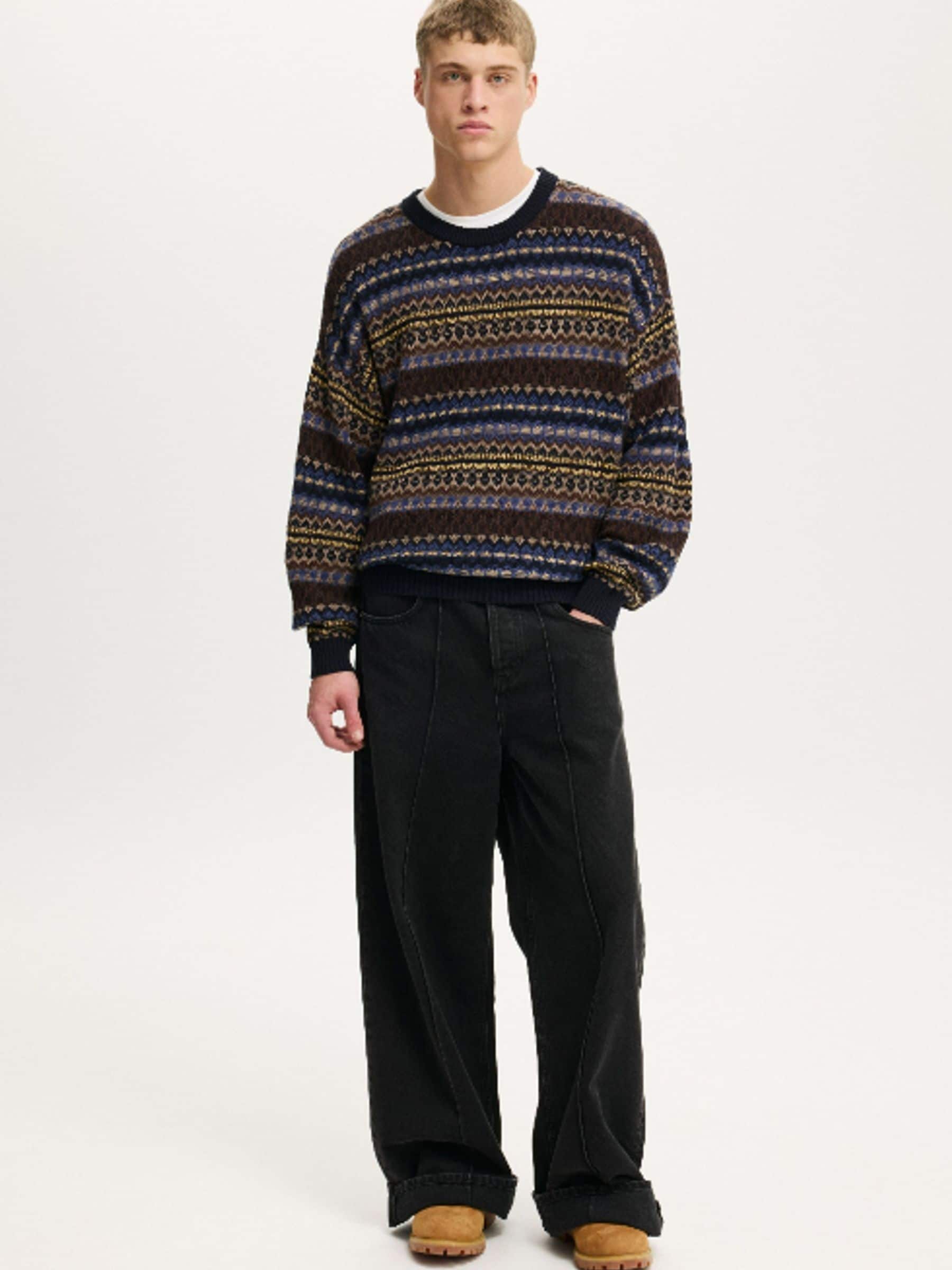 Buy Cotton On Navy Pattern Garage Knit Jumper from Next USA
