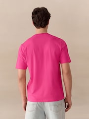 Pink Licence Keith Haring Plain Embroidered T-Shirt - Image 3 of 8