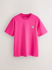 Pink Licence Keith Haring Plain Embroidered T-Shirt - Image 6 of 8