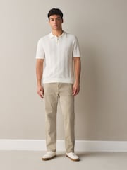 Stone Straight Fit Authentic Washed Chino Trousers - Image 1 of 9