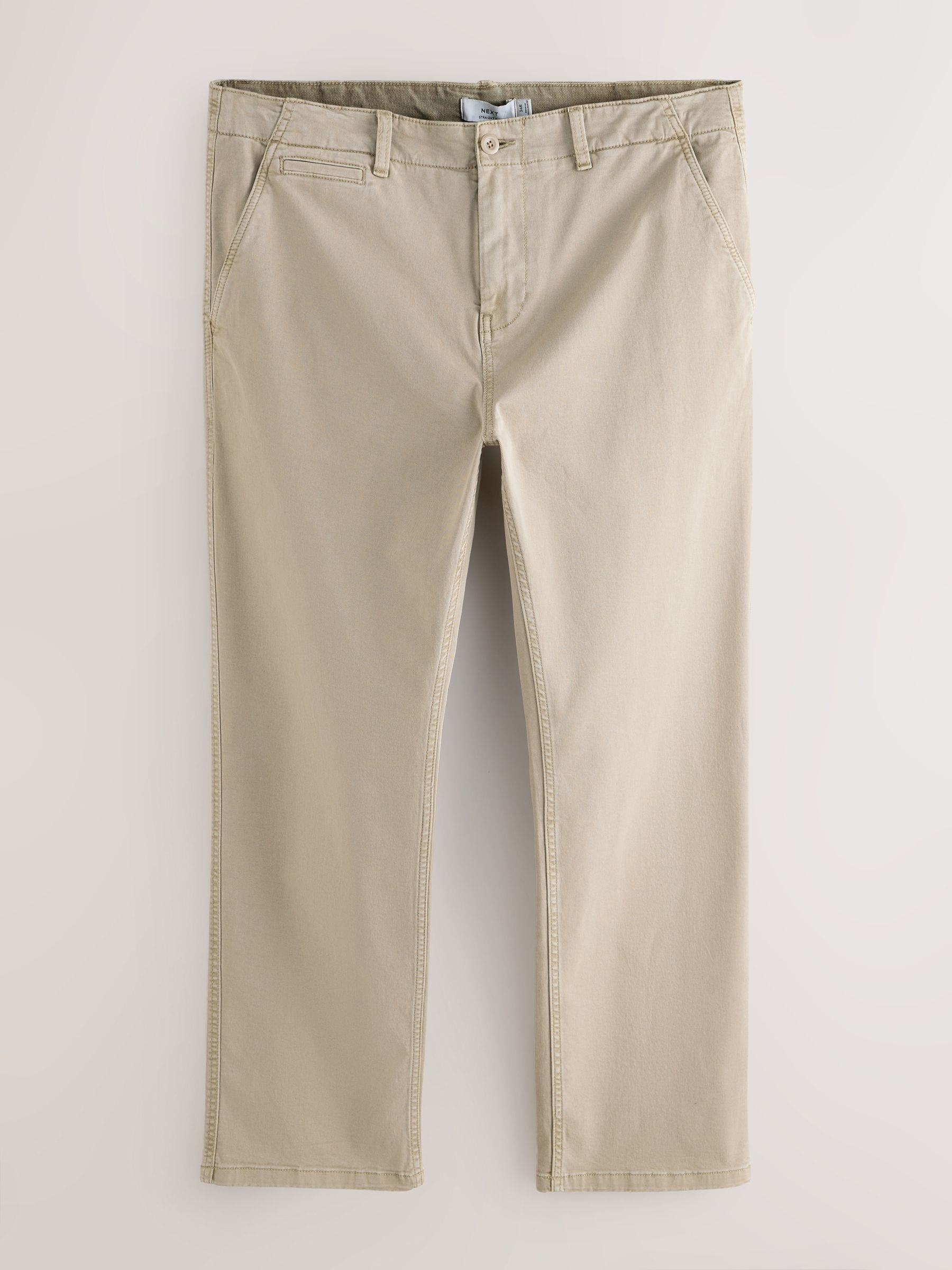 Buy Stone Straight Fit Authentic Washed Chino Trousers from Next USA