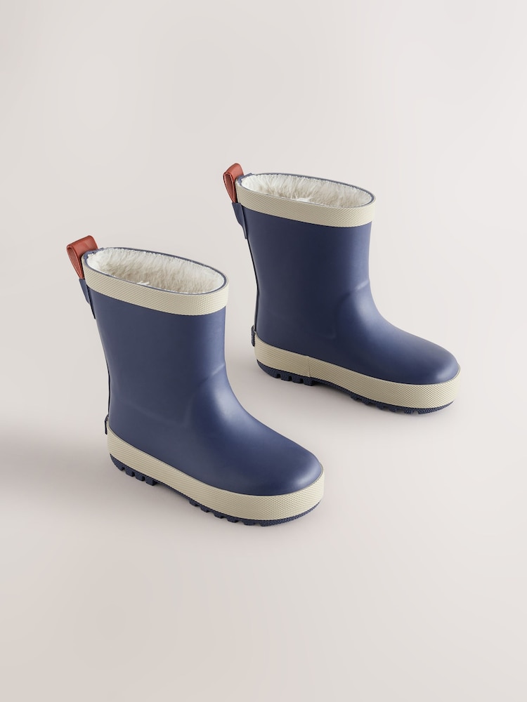 Marineblau - Warm Lined Rubber Wellies - Bild 1 von 5 Marineblau - Warm Lined Rubber Wellies - Bild 1 von 5
