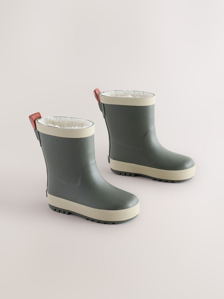 Grün/Khaki - Warm Lined Rubber Wellies - Bild 1 von 5 Grün/Khaki - Warm Lined Rubber Wellies - Bild 1 von 5