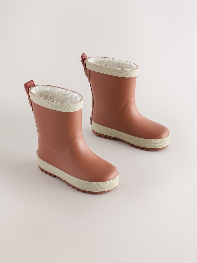 Rostbraun - Warm Lined Rubber Wellies - Bild 1 von 4 Rostbraun - Warm Lined Rubber Wellies - Bild 1 von 4