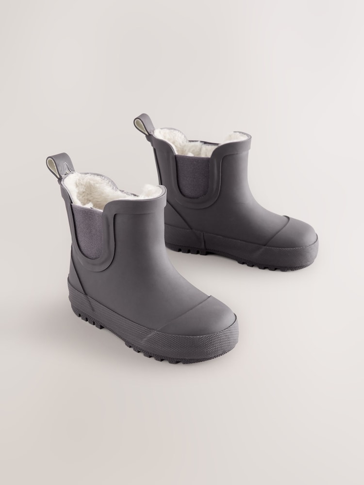 Chocolate Brown Warm Lined Ankle Wellies - Image 1 of 5 Chocolate Brown Warm Lined Ankle Wellies - Image 1 of 5