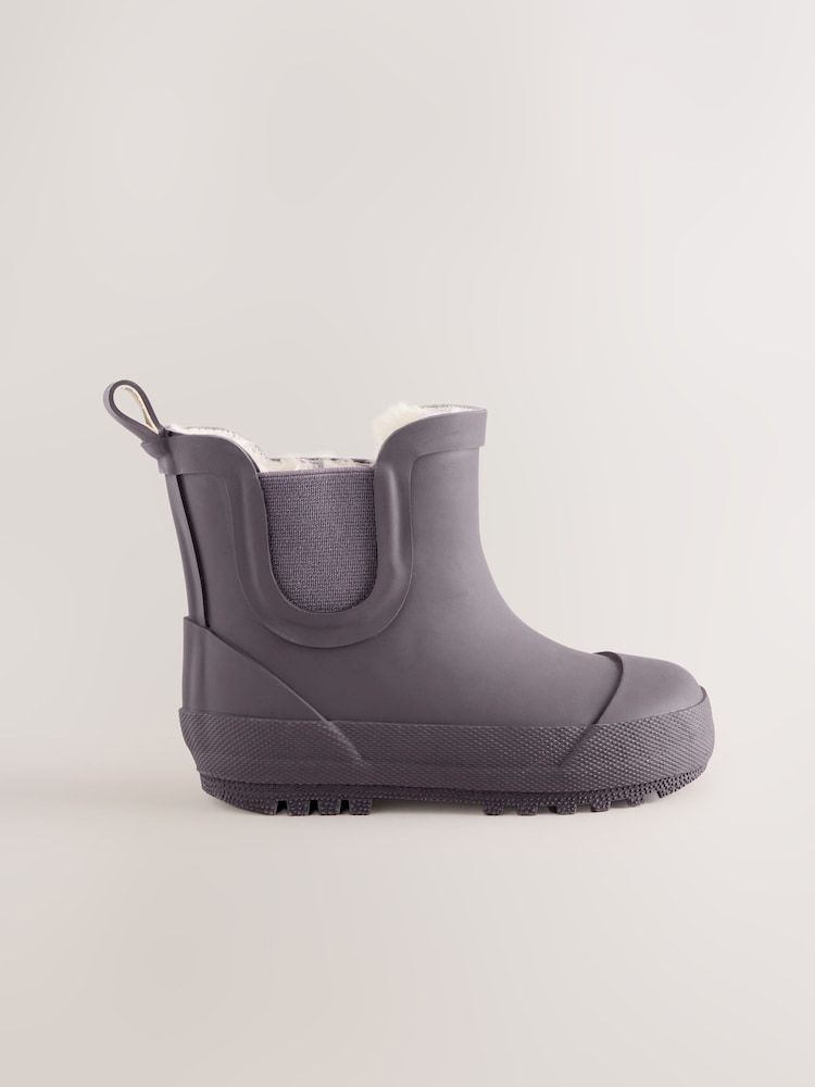 Chocolate Brown Warm Lined Ankle Wellies - Image 2 of 5 Chocolate Brown Warm Lined Ankle Wellies - Image 2 of 5
