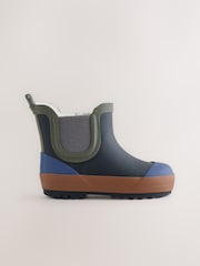 Navy/Khaki Warm Lined Ankle Wellies - Image 2 of 5