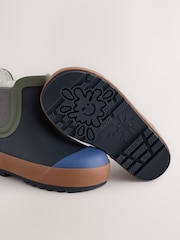 Navy/Khaki Warm Lined Ankle Wellies - Image 3 of 5