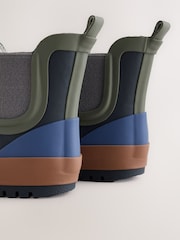 Navy/Khaki Warm Lined Ankle Wellies - Image 4 of 5