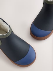 Navy/Khaki Warm Lined Ankle Wellies - Image 5 of 5