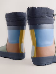 Navy Colourblock Cuff Welly Wellies - Image 3 of 5