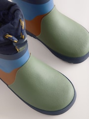 Navy Colourblock Cuff Welly Wellies - Image 4 of 5