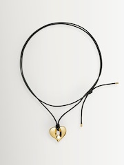 Missoma Gold Tone Molten Heart Pendant Cord Necklace - Image 1 of 6