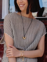 Missoma Gold Tone Molten Heart Pendant Cord Necklace - Image 6 of 6